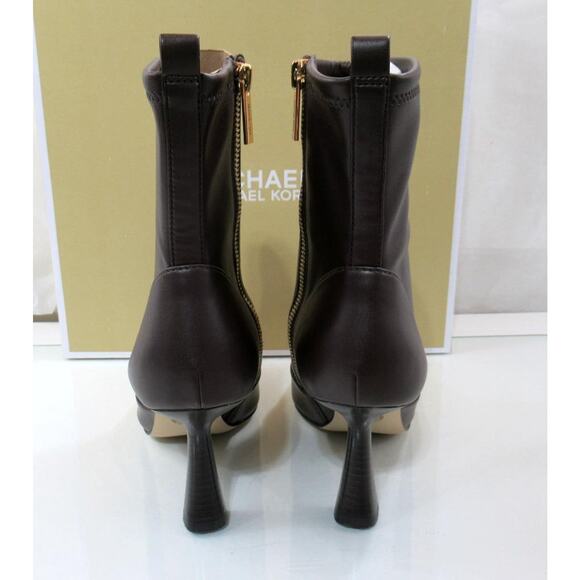 Michael Kors Clara Mid Side Zip Pointed Toe Heeled Dress Booties Brown size 7 - Picture 5 of 6